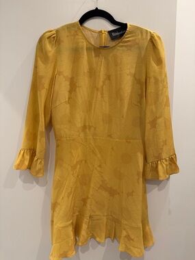 Realisation Yellow Floral Satin Mini Dress